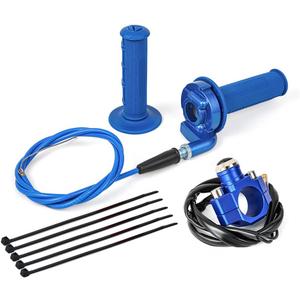 PUCKY 22mm Twist Throttle Accelerator Handle Grips, 50 90 110 125cc Pit Bike Dirtbike (Handle Grip + Cable + Throttle Clamp + CNC flameout Switch)
