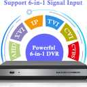 8 Channel Security DVR Recorder with 1TB Hard Drive, H.265+8 CH Surveillance Digital Video Recorder, Hybrid 6-in-1 (TVI/AHD/CVI/XVI/CVBS/IPC) CCTV DVR for Security Camera, Easy Remote Access