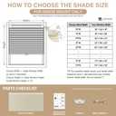 AOSKY No Drill Cordless Light Filtering Cellular Shade 44" W x 64" H Beige