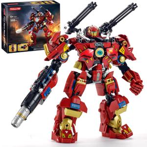 TIALLOW City Iron Warrior Mecha Building Sets,Mech Armor Building Blocks Model Kits,Robot Action Figure Toy Playset for Kids, for Boys and Adults Age 6 8 10 14