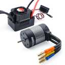 Surpass Hobby Waterproof K3650 3900KV Brushless Motor 3.175mm Shaft with 60A Brushless ESC Electric Speed Controller Combo Set for 1/10 Remote Control Car Truck