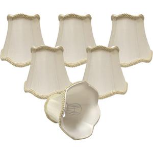 Royal Designs, Inc. CSO-1028-5EG-6 Softback Scalloped Bell Chandelier Shade with Designer Trim, 3 x 5 x 4.5, Eggshell, 6-Pack