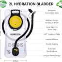 KUREIDA Hydration Bladder 2 Liter, BPA Free Water Bladder for Hiking Backpack Water Storage Bag with Insulated Tube, Hydration Backpack Replacement for Outdoor Camping Running Hiking