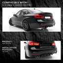 Rear Diffuser Compatible with 2012-2018 BMW 3 Series F30 F35 328i M-Performance Style Rear Bumper Lower Lip Diffuser Single Exhaust Two Outlet,  Gloss Black Single‑side dual exhaust