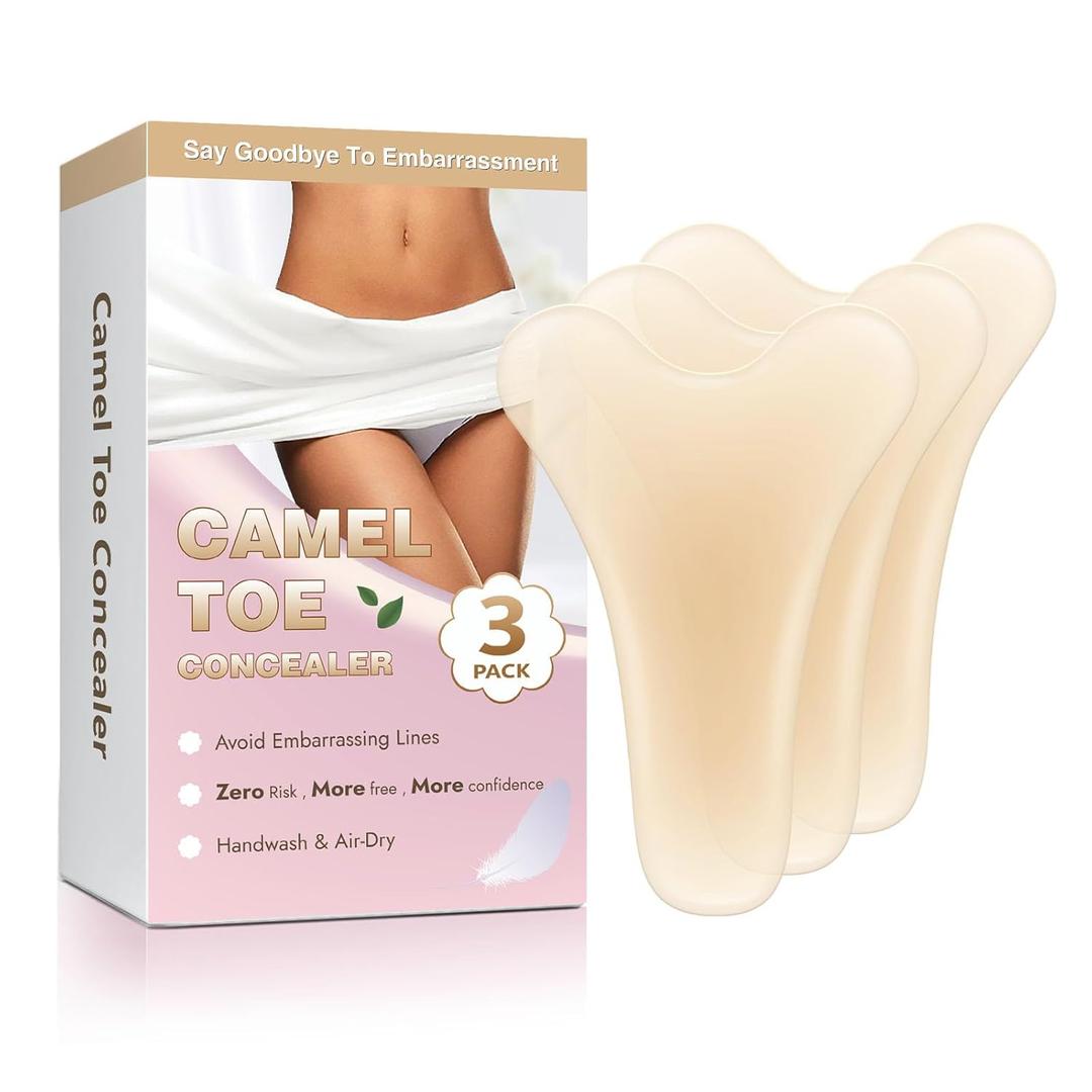3 Pack Camel Toe Concealer, Seamless Camel Toe Hider, Reusable Anti Camel Toe Silicone Insert, No Camel Toe Underwear Guard, Cameltoe Concealer Cover (Y Shape, L)