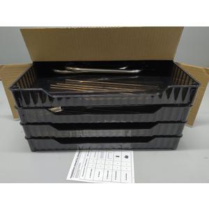 Utility Cart (Black, 4-Tier) shelves