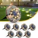 Solar Ground Lights Outdoor Decor - Waterproof LED Outdoor Solar Lights for Yard, Patio, Garden, Pathway, Stair, Deck - Landscape Lighting for Garden Decor - Outside Lightings (8 Pack, Warm White)