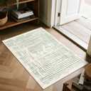 BLISSA 8x10 Area Rugs for Living Room - Soft Washable Geometric Sage Green
