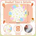 Round Easter Placemats Set of 6, 13.5" x 13.5" Easter Egg Bunny Rabbit Place Mats Flower Floral Doily Linen Seasonal Spring Table Decor for Home Party Kitchen Dining Tableware Decorations