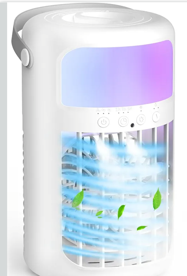 Portable Air Conditioner, 2025 Upgraded 4-IN-1 Ultra-Quiet Design Portable AC Unit with 2 Cool Mist & Speeds1500ml Remote Control Air Conditioner Evaporative for Home,Office,Bedroom, Camping