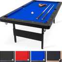GoSports 6, 7, or 8 ft Billiards Tables - No Assembly, Choose Your Color - Portable Pool Table Includes Full Set of Balls, 2 Cue Sticks, Chalk and Felt Brush