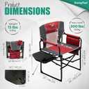 SUNNYFEEL Camping Directors Chair, Heavy Duty,Oversized Portable Folding Chair with Side Table, Pocket for Beach, Fishing,Trip,Picnic,Lawn,Concert Outdoor Foldable Camp Chairs, X-Large