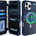 Wallet Case for iPhone 18 Pro/17 Pro for Magsafe, Navy Blue