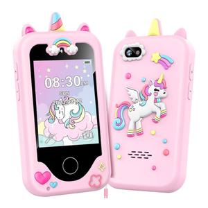 Kids Smart Phone for Girls Toys, Gifts for 3-10 Year Old Girl Boy Christmas Birthday Kids Toys, 2.8" Touchscreen Toddler Learning Cell Toy Phone with Dual Camera, Game, Music Player, 8GB Card Pink