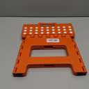 ACSTEP 9 Inch Folding Step Stool 300 LB Capacity Plastic Foldable Step Stools for Kids and Adults, Folding Stool Suitable for Kitchen, Stepping Stool with Handle Orange Small Step Stool 1PC