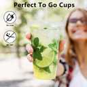 24 oz 100 Pack Plastic Cups with Lids and Straws, Sturdy Food Safe Iced Clear Coffee Cups Disposable Smoothie Cups for Cold Drinks
