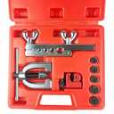 Brake Line Flaring Tool Kit, 3/16", 1/4", 5/16", 3/8" and 1/2” Double & Single Tubing Flare Tool for Copper and Aluminum Fuel Line Tube