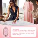 Newbealer Travel Iron with Global Voltage, 100-240V Mini Dry Iron for Clothes (No Steam), Max 300W, 60s Heat Up, 302 Non-Stick Ceramic Soleplate, 0.8lbs Ultra-Lightweight (Pink)