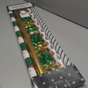 LaRibbons Christmas Wrapping Paper Set, Classic Santa & Stripe Design with Gift Bow & Ribbons & Tags, Perfect for Holiday, Party, Xmas Celebration, 30 Inch X 10 Feet (4Rolls, 100 sq.ft.ttl.)