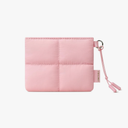 Comfyable Cute Puffy Coin Purse Pouch Change Holder For Women, Small Organizer with ID Window, Magnetic Closure, Water-repellent, Storage for Coin, Airpods, Lipstick, Card, Pink