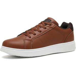 ANALEAF Mens Fashion Sneakers Comfortable Casual Dress Shoes Classic Shoes (9, Brown)