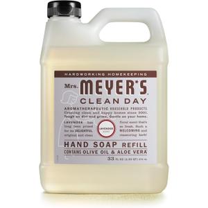 MRS. MEYER'S CLEAN DAY Liquid Hand Soap Refill, Cruelty Free and Biodegradable Formula, Lavender Scent, 33 Fl Oz (Pack of 1)