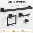 Bathroom Hardware Accessories Set, 10 Piece Black Towel Bar Set Stainless Steel, Towel Racks for Bathroom Wall Mounted Towel Holder Set, 24 inch