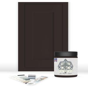 ALL-IN-ONE Paint by Heirloom Traditions, Truffle (Warm Dark Brown), 8oz Sample - Durable cabinet and furniture paint. Built in primer and top coat, no sanding needed. Includes our 30 featured color