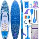 34'' Wide Inflatable Paddle Board for Women with Premium Paddle Boards Accessories, Adj SUP Paddle, 100L Backpack, Suitable for Versatile SUP Boards of All Skills Levels