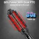 DAN Technology ThermalBrush,Non-Blowing Heated Round brush, Ceramic Curling Brush for Blowout Look,Dual Voltage travel Curling Brushs, Dual PTC Fast Style thermal round brushs, 1.5 Inch(Black)