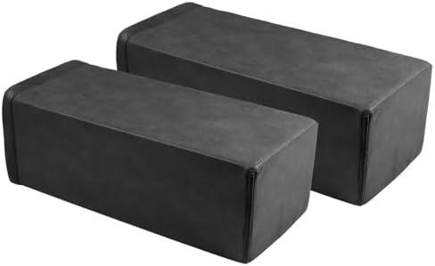 M Mute Touch 1 Pack Couch Arm Rest Pillow, 8''x8''x20'' Faux Leather Waterproof Cover, High Density Foam Armrest Cushion, Removable & Washable Elbow Support for Sofa, Bed, and Armchair (Black)