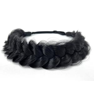 TOECWEGR Synthetic Hair Braided Headband Classic Chunky Wide Plaited Wedding Fluffy Braids Wig Women Girl Beauty Accessory TOECWEGR Synthetic Hair Braided Headband Classic Chunky Wide Plaited Wedding Fluffy Braids Wig Women Girl Beauty Accessory