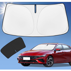 Sun Shade Sunshade for Hyundai Elantra 2021-2024 2025 2026 Windshield Cover, 4-Layer Front Window Shade Custom fit Elantra Sun Visor 240T Retractable Shade Blocks UV Rays Cooler Car Accessorie