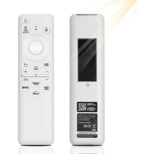 BN59-01432A Solar Voice Remote Ersatz fr S-Sung TV Smart, Universal Fernbedienung Bluetooth Ersatz mit USB-C Aufladung kompatibel mit S-Sung TV 2023 QLED Modelle - Wei