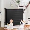 PRObebi Retractable Baby & Dog Gate - Extends to 72" Wide, 34" Tall, for Stairs, Doorways, Hallways, Outdoor, Deck, Porch
