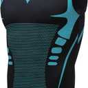 Compression Shirt Men Slimming Body Shaper Vest Crewneck Workout Shirts Tummy Control Undershirts (Black), M