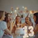 13th Birthday Decorations for Girls Boys,13th Birthday Party Decorations for Centerpieces Table,Light Up Numbers 13 Sign for Party Backdrop Wall Decor for 13 Wedding Anniversary Decoration