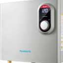 Tankless Water Heater Electric 27kW 240V, Instant On Demand Endless Hot Water Heater with Digital Temperature Display Point of Use for Residential Whole House Shower, ETL Certified