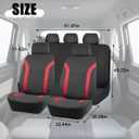 Zpana Car Seat Cover Full Sets, 9PCS Waterproof Vehicle Front and Rear Split Bench Covers with 3D Foam Back Support, Breathable Auto Seat Protective Accessories, Universal for SUV RV Truck (Red)