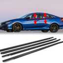 4Pcs Weatherstrip Window Moulding Trim Seal Belt Compatible with 2016-2021 Honda Civic 4 Door Sedan