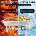 9QT Rectangular Chafing Dishes for Buffet, Chafers and Buffet Warmers Sets | 4 Pack Stainless Steel Food Warmers with Lids and Pans, Buffet Servers and Warmers for Party & Catering, Silver, Rectangular, 4