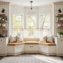 jinchan Linen Pinch Pleated Kitchen Curtains 24 Inch 4 Panels, Natural Linen Tier Curtains Back Tab Farmhouse Cafe, Light Filtering Small Window Drapes for Bathroom Laundry Room Beige