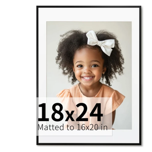 ZLG Black 18"x24" Frame Poster Frame, Premium 18"x24" Metal Frame, 18"x24" Picture Frame, Tempered Glass, Wall Hook Included, Set of 1