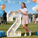 imprsv Plastic Marquee Numbers 3FT Light Up Numbers 2 for 2nd 21st Birthday Party Decor, Large Outdoor Light Up Sign 2 for Anniversary Decorations Party Backdrop