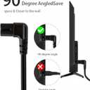 6 Feet TV Power Cord Compatible with Samsung TV, 90 Degree Angle 18AWG 2 Prong to L Shape C7 Power Cord Charger Cable for LG/TCL Samsung 24" 32" 40" 43" 48" 49" 50" 55" 60" 65" 75" UN40 UN43 UN48