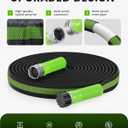 RAINPOINT Flat Soaker Hose 15FT for Garden, Drip Hose for Garden with Anodized Aircraft Aluminum Ends, Flexible & Lightweight Soaking Hose, Save 80% Water, Green
