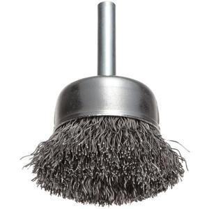 Weiler 36029 Vortec Pro 2" Crimped Wire Cup Brush, .014" Steel Fill, 1/4" Stem, Made in the USA