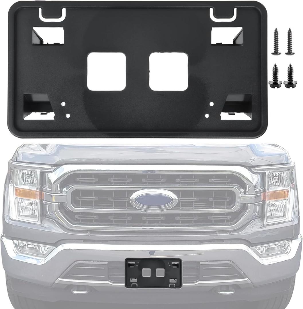 Replacement for Front Bumper License Plate Frame Bracket 2021 2022 2023 Ford F150 ML3Z-17A385-AB FO1068185 ONLY for 3.3L 5.0L