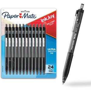 Paper Mate InkJoy 300RT Retractable Ballpoint Pens, Medium Point (1.0mm), Black, 24 Count