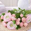 Dolicer Real Touch Ranunculus Artificial Flowers, 12Pcs 18 Inch Fake Peonies Artificial Flowers, Pink Faux Flower for Vase Faux Peony Bulk for Home Table Wedding Bridal Bouquet Decor